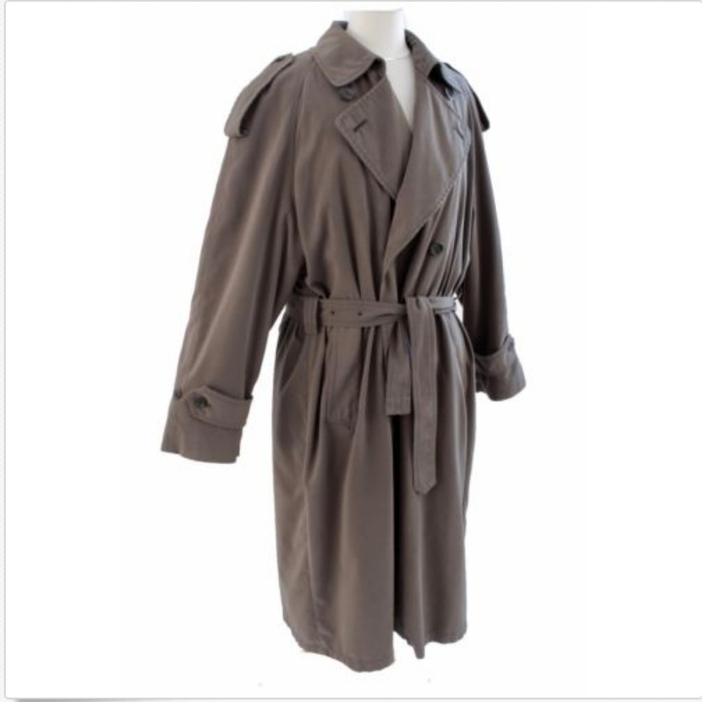 Christian Dior Trench Coat with Removable Wool Lining Monsieur Mens 40R Vintage